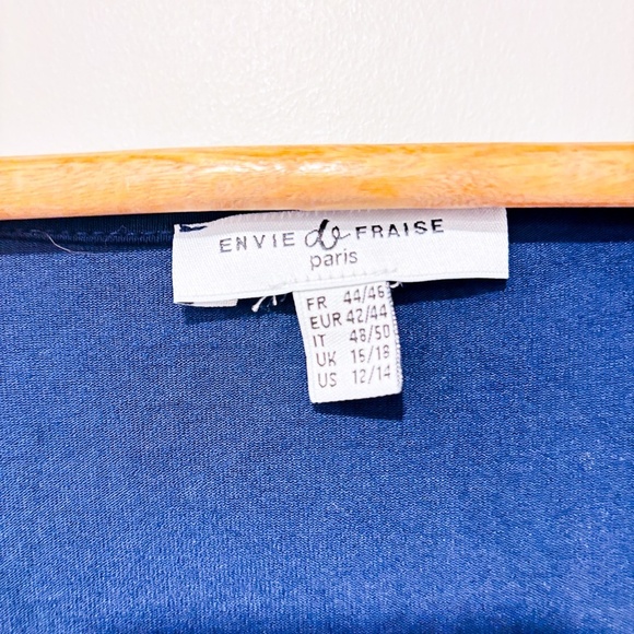 🌼NWOT🌼 ENVIE DE FRAISE Navy blue maternity wrap dress | Soft stretch | Large* - Picture 2 of 6